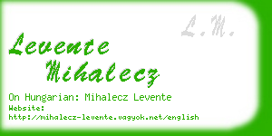 levente mihalecz business card